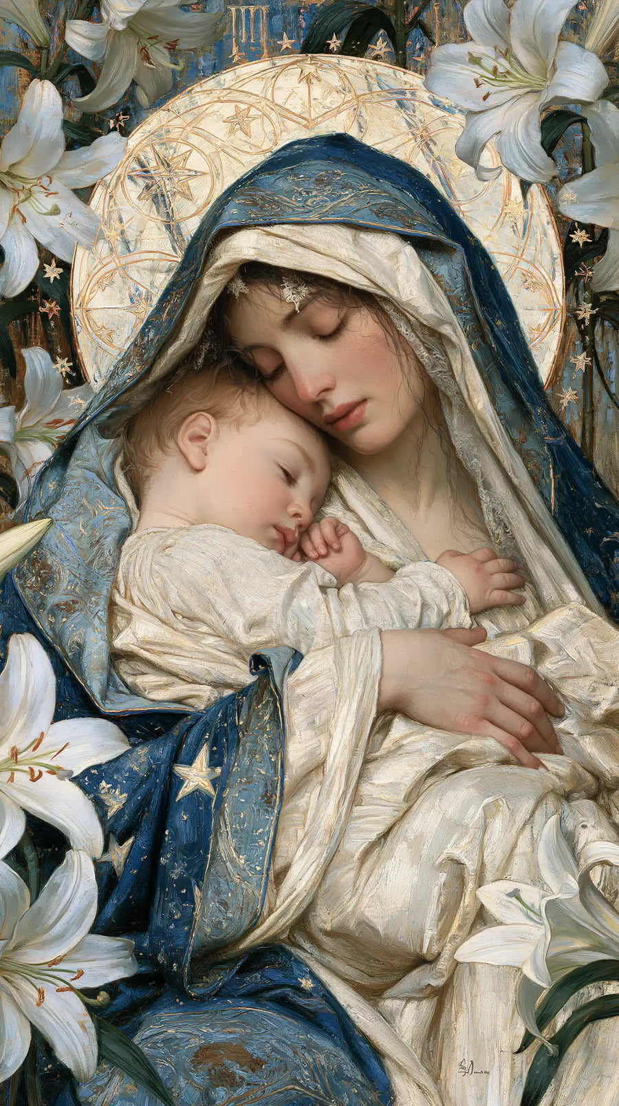 Virgin Mary and Child Jesus - Symbolist · Portrait n° 10